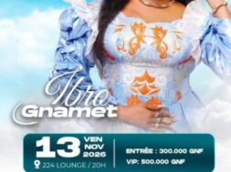 Ibro Gnamet : double concert à Conakry les 13 et 14 novembre 2026