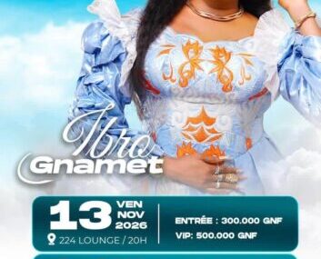 Ibro Gnamet : double concert à Conakry les 13 et 14 novembre 2026