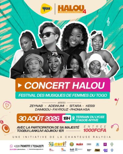 Halou 2026 : dates, lieu, artistes et tarifs du Festival des Musiques de Femmes du Togo