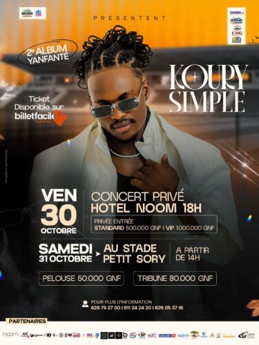 Koury Simple en double concert à Conakry : dates, lieux et tarifs